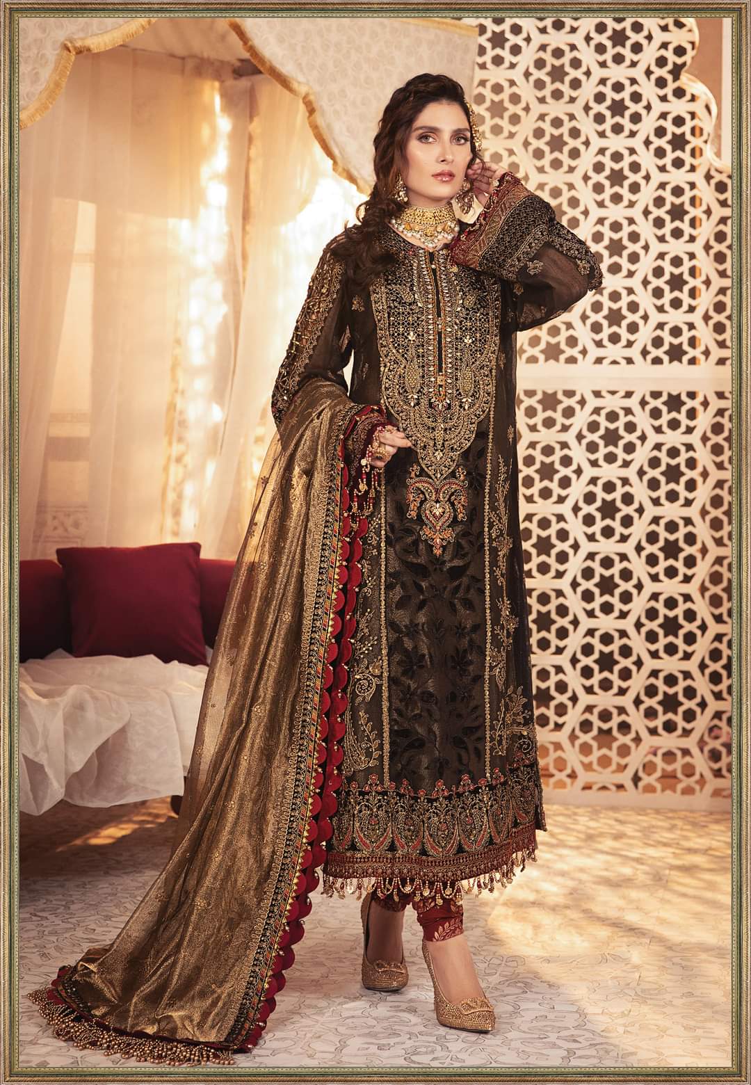 Maria B Embroidered Chiffon Collection Design 1 Black - TC-937 Trendz Collection Maria B Embroidered Chiffon Collection Design 1 Black - TC-937 Trendz Collection