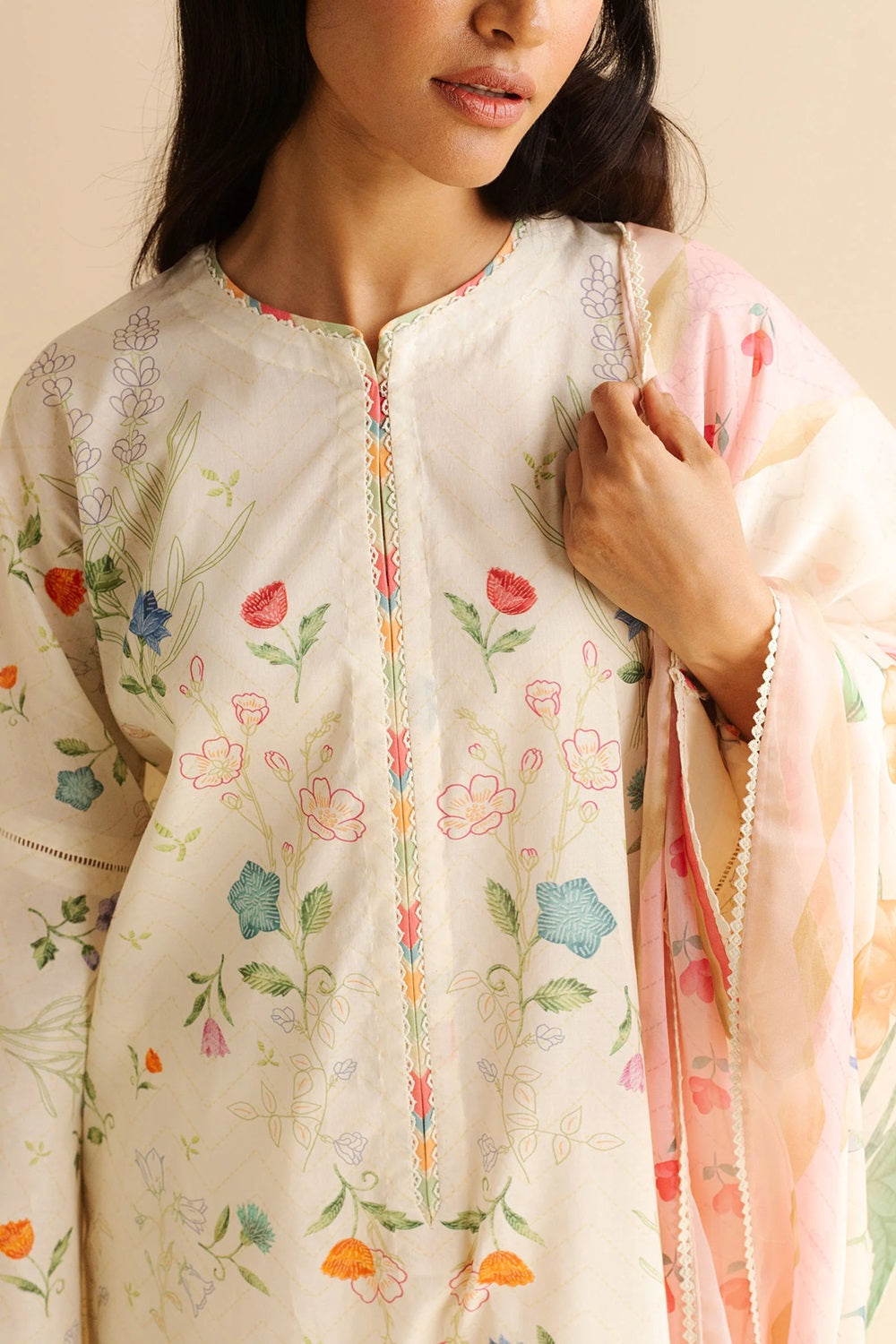 Original Factory Leftover Coco by Zara Shahjahan Digital Print Lawn - Kaia-9B - TC-1299
