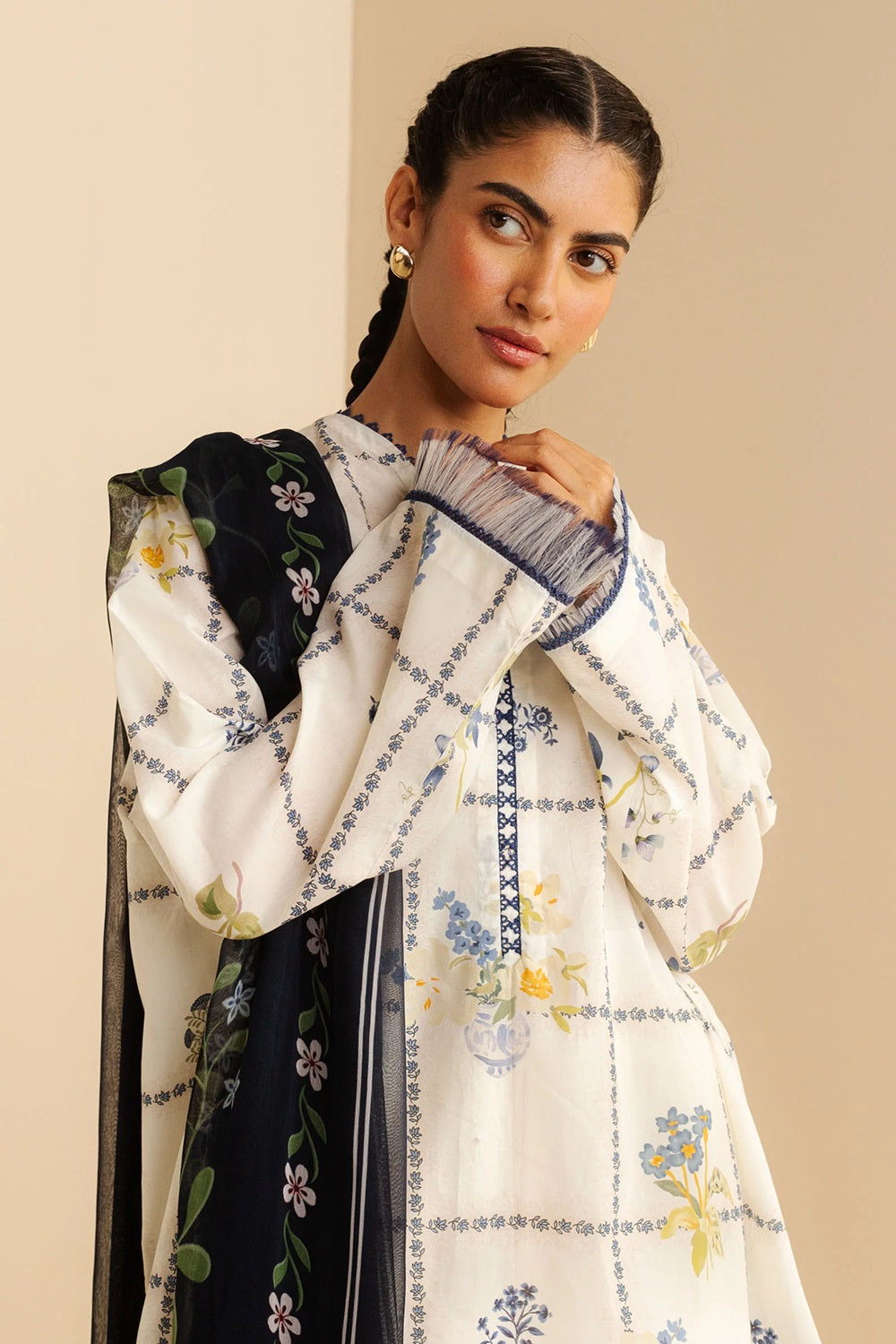 Original Factory Leftover Coco by Zara Shahjahan Digital Print Lawn - Luna-10A - TC-1297