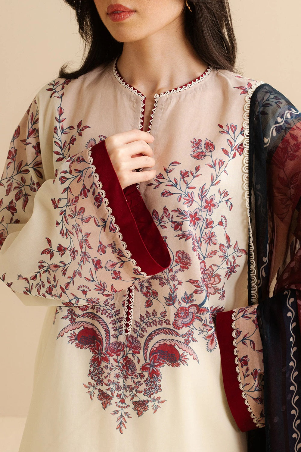 Original Factory Leftover Coco by Zara Shahjahan Digital Print Lawn - Nisa-4B - TC-1309