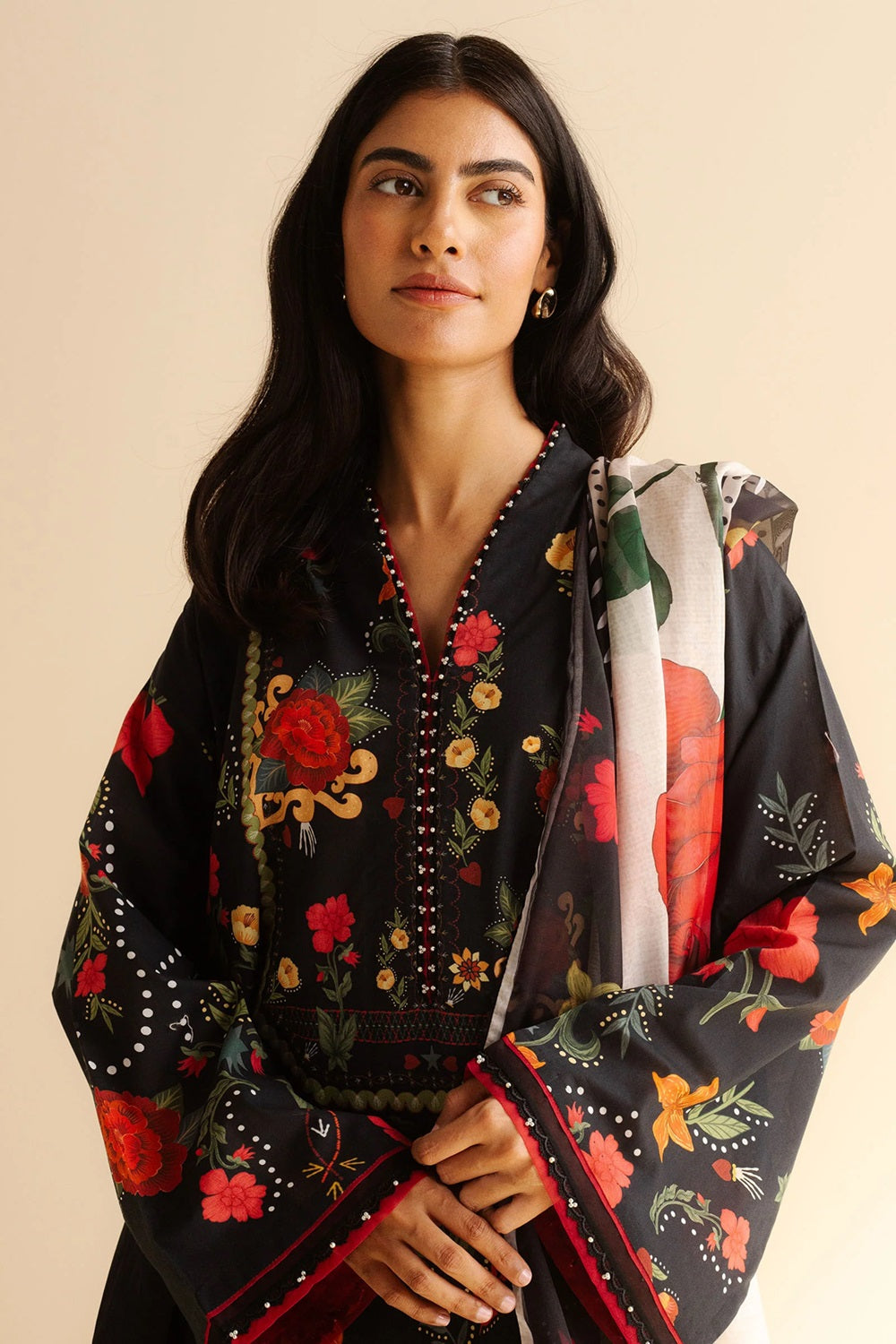 Original Factory Leftover Coco by Zara Shahjahan Digital Print Lawn - Nyra-5A - TC-1306