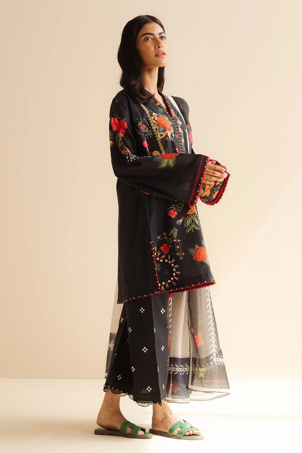 Original Factory Leftover Coco by Zara Shahjahan Digital Print Lawn - Nyra-5A - TC-1306