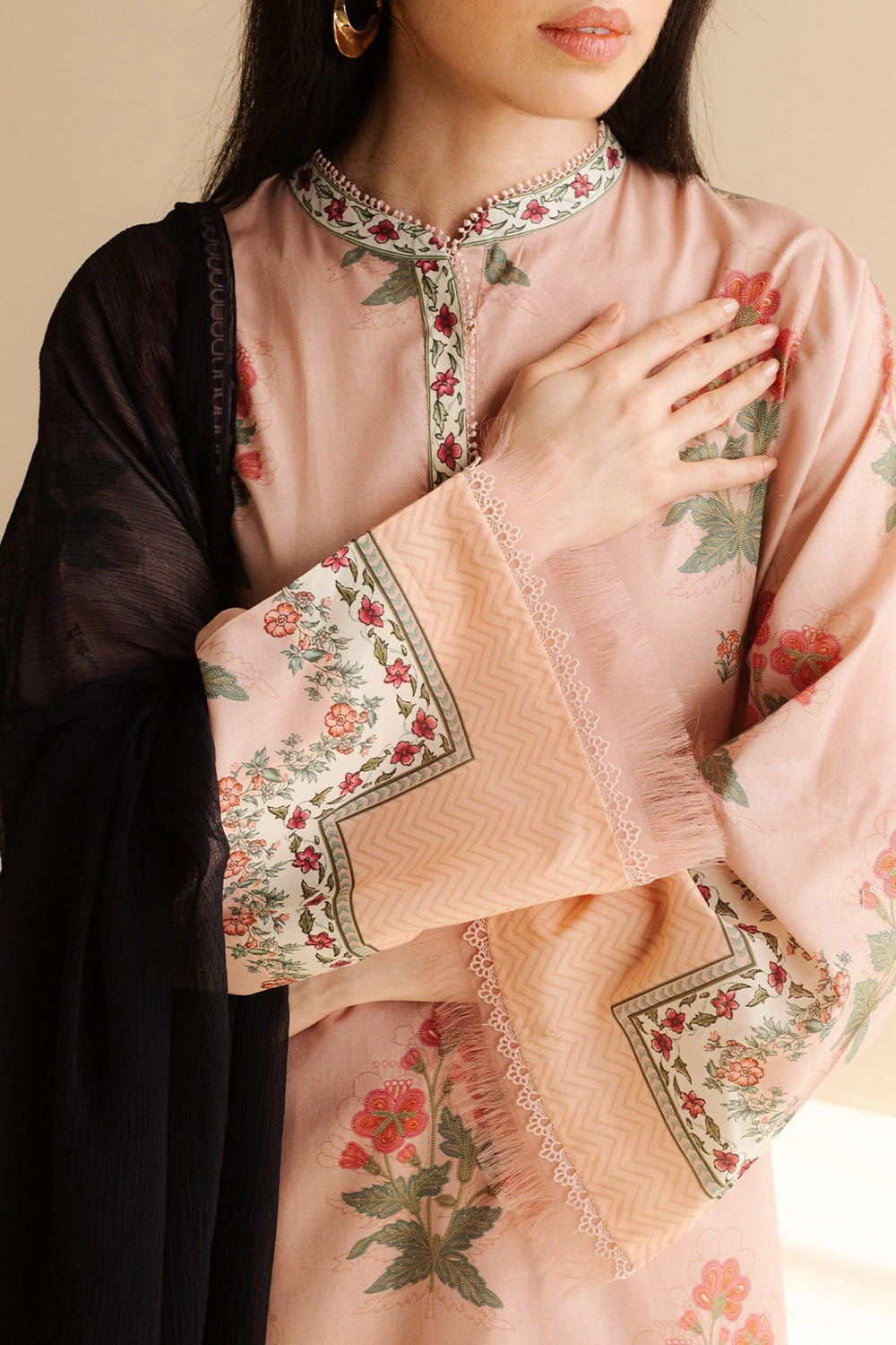 Original Factory Leftover Coco by Zara Shahjahan Digital Print Lawn - Raya-2A - TC-1312