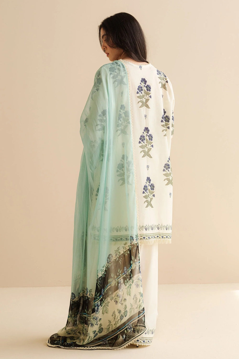 Original Factory Leftover Coco by Zara Shahjahan Digital Print Lawn - Raya-2B - TC-1313