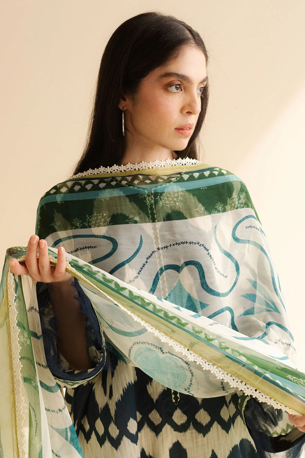 Original Factory Leftover Coco by Zara Shahjahan Digital Print Lawn - Sila-6B - TC-1305