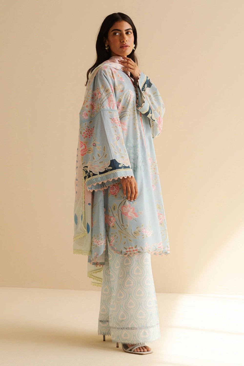 Original Factory Leftover Coco by Zara Shahjahan Digital Print Lawn - Vara-8B - TC-1300