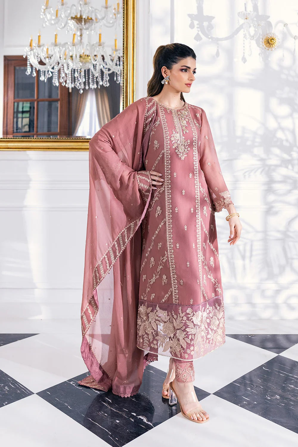Azure | Ensembles Embroidered Lawn | CANDY BLUSH | TC-1288