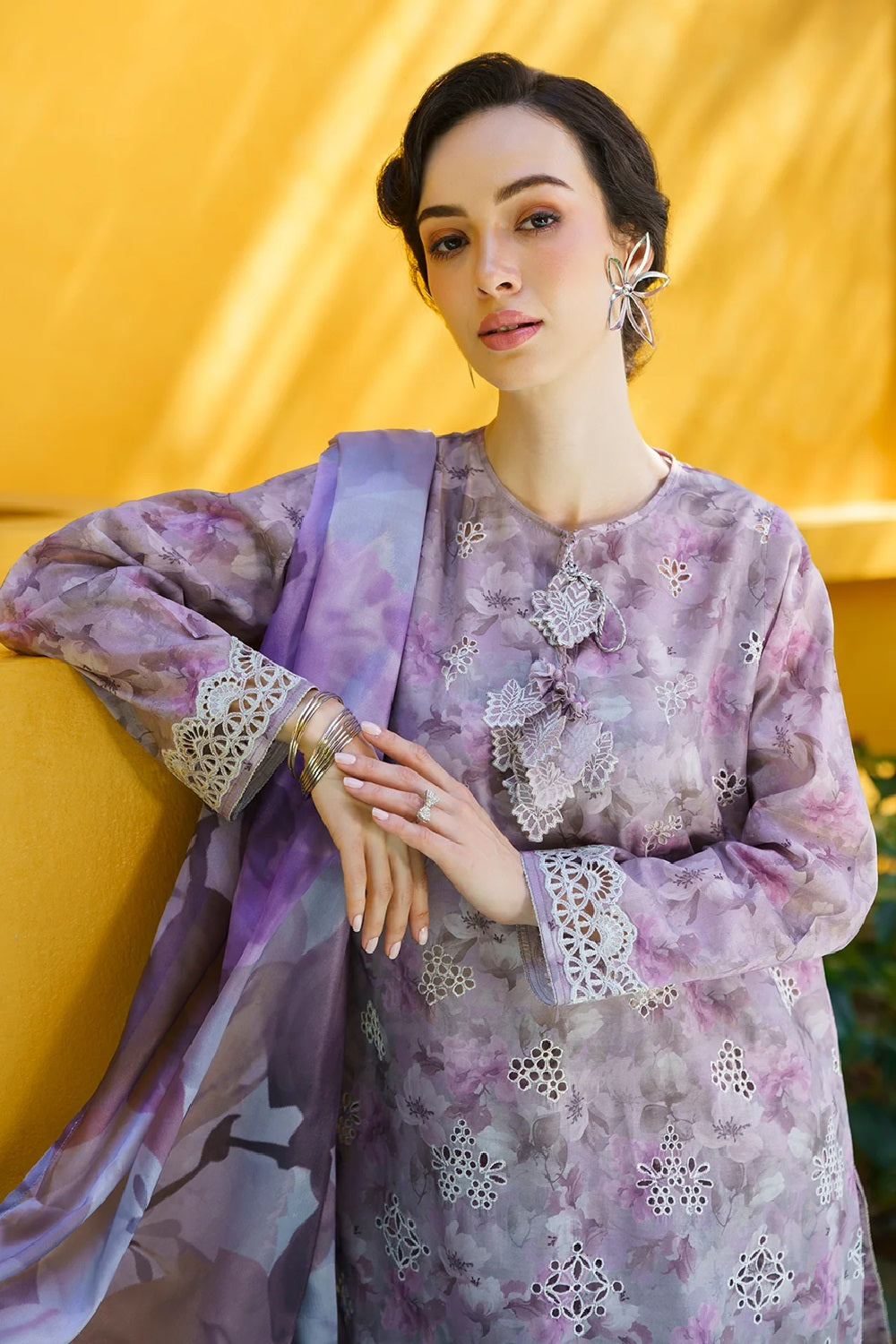 Baroque Luxury Embroidered Printed Lawn'25 UF-579 - TC-1317
