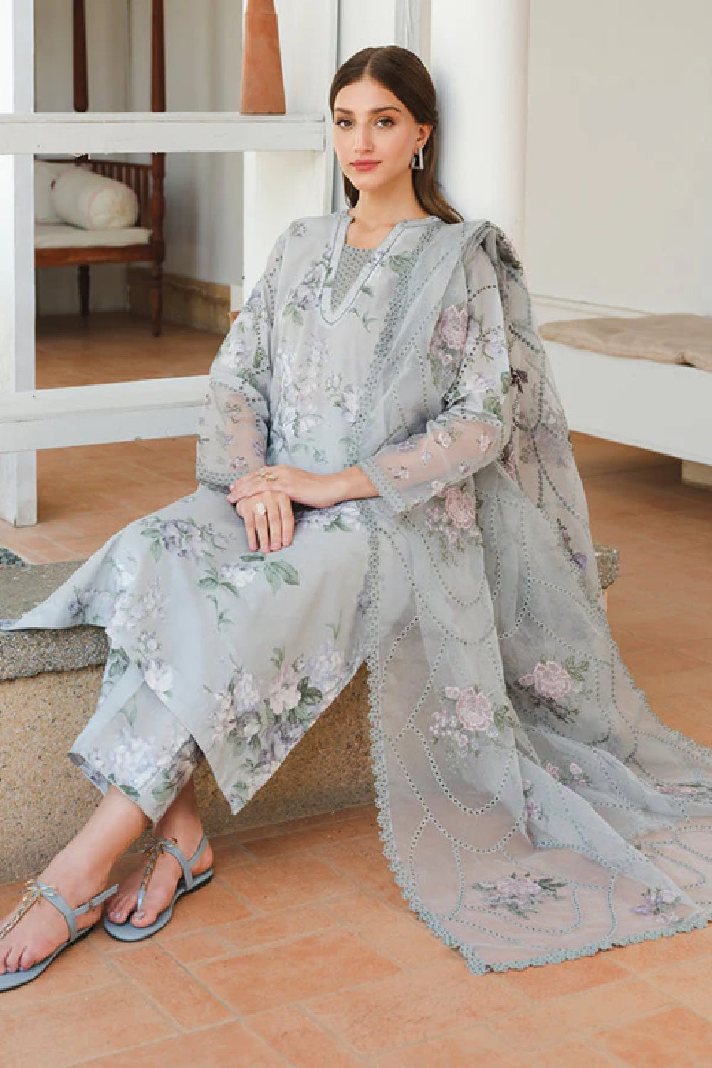 Baroque Luxury Embroidered Printed Lawn'25 UF-651 - TC-1335