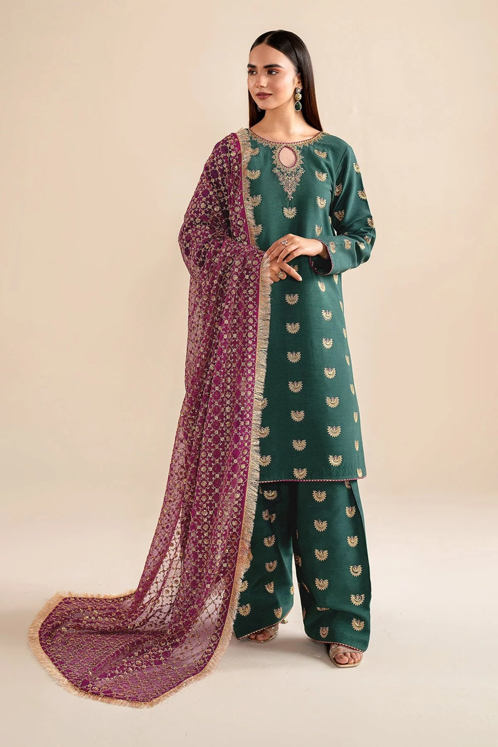 Baroque Embroidered Lawn Edition'25 - SF-614 - TC-1095