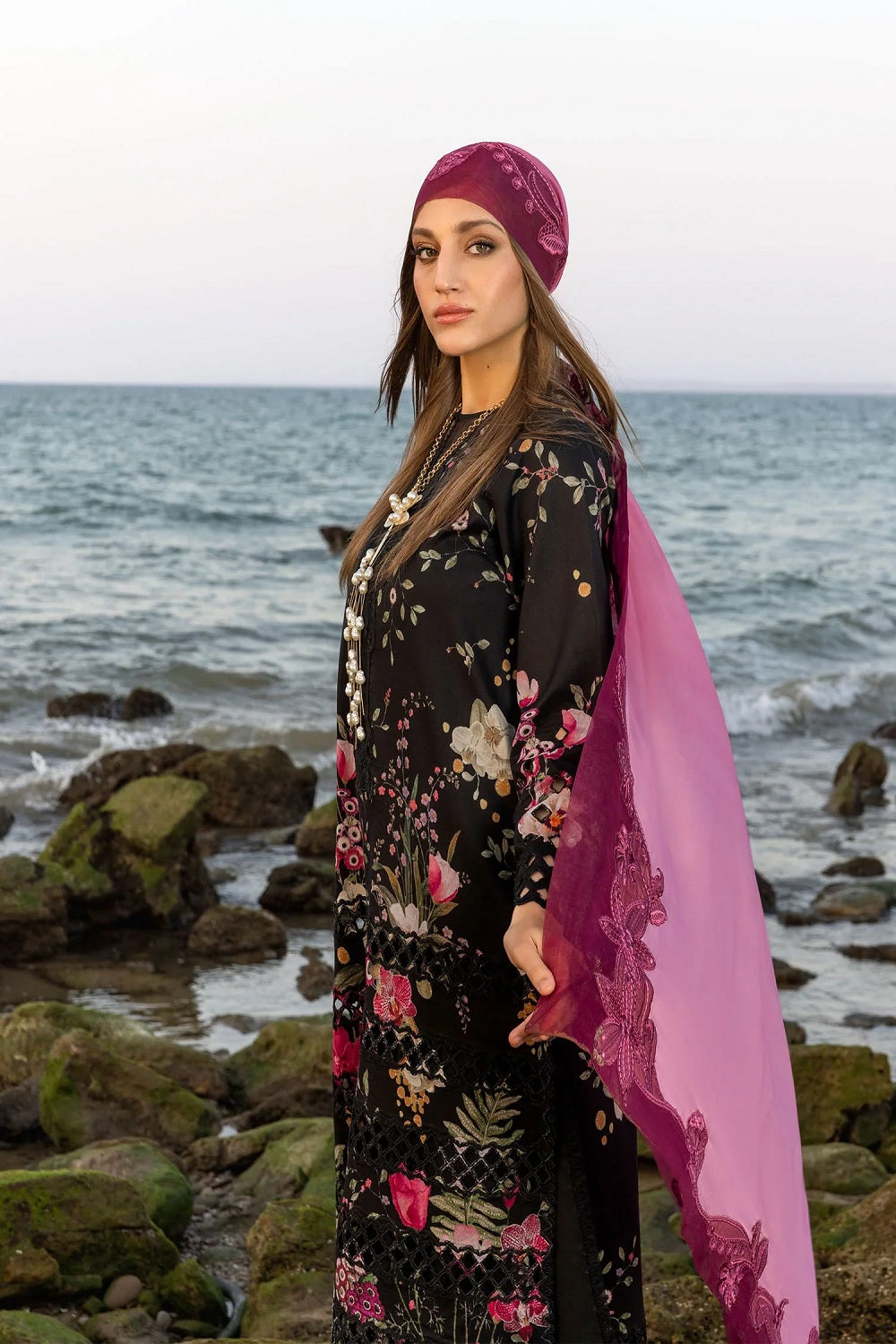 FLOW BY CRIMSON Chikankari Lawn'25 Bloom Bold - D4 B - TC-1259