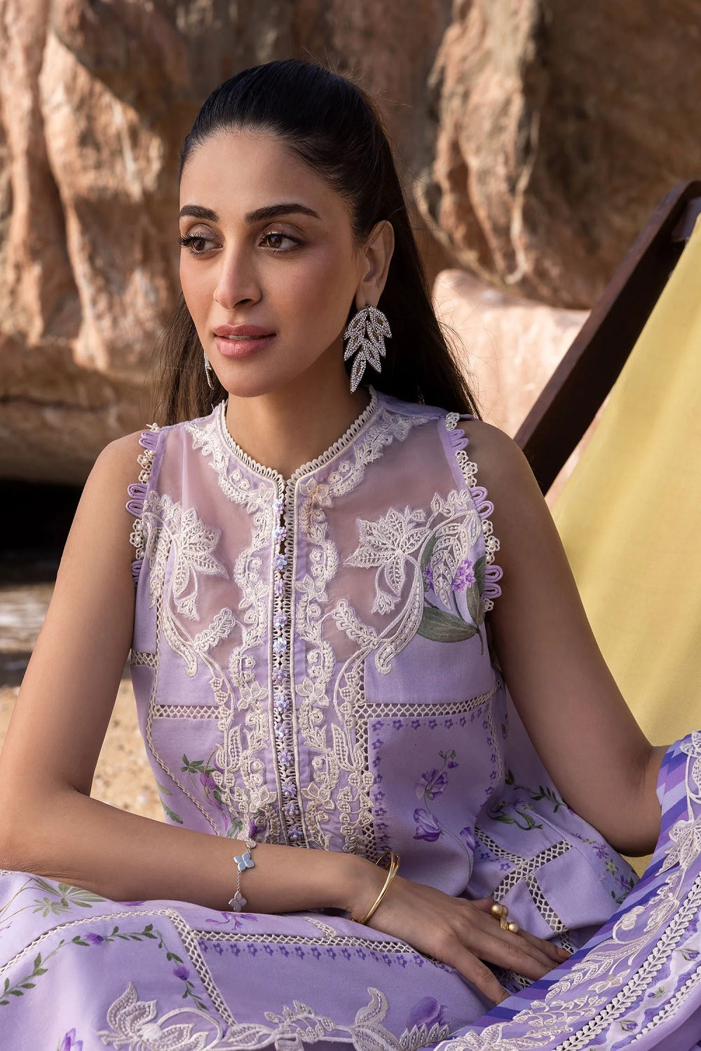 FLOW BY CRIMSON Chikankari Lawn'25 A Girl In The Garden - D7 A - TC-1347