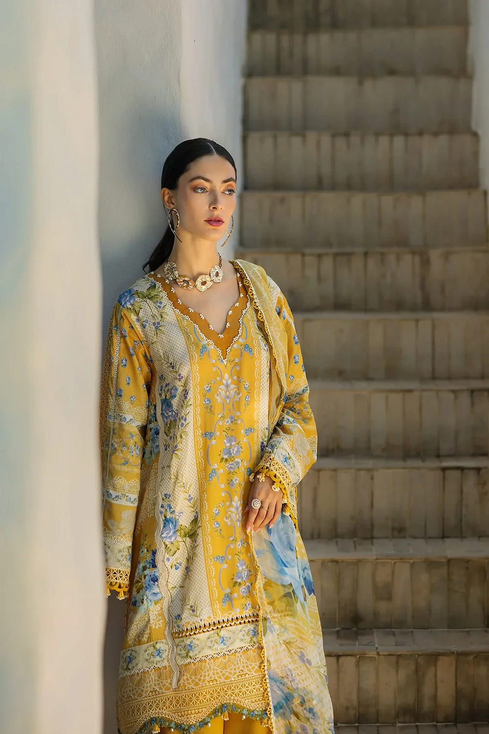 Elaf Signature Embroidered Lawn Collection 2025 - ETS-03B SUNGLOW - TC-1373