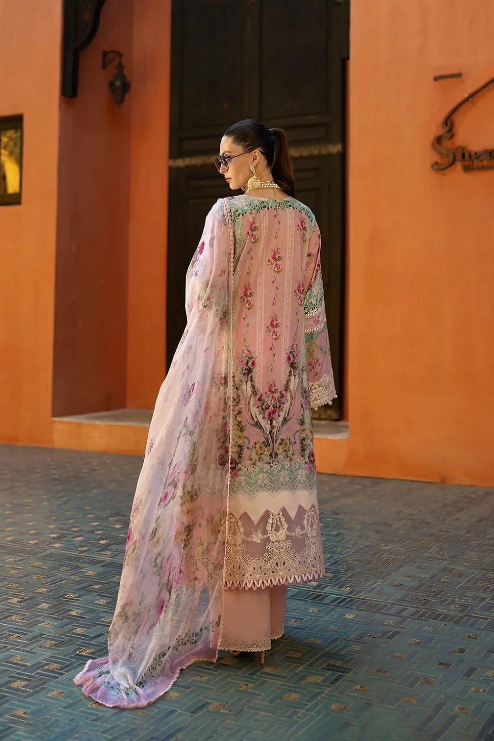 Elaf Signature Embroidered Lawn Collection 2025 - ETS-01B PINK PETAL - TC-1320