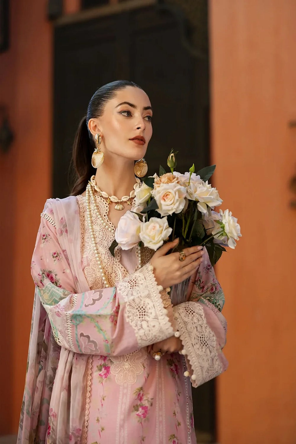 Elaf Signature Embroidered Lawn Collection 2025 - ETS-01B PINK PETAL - TC-1320