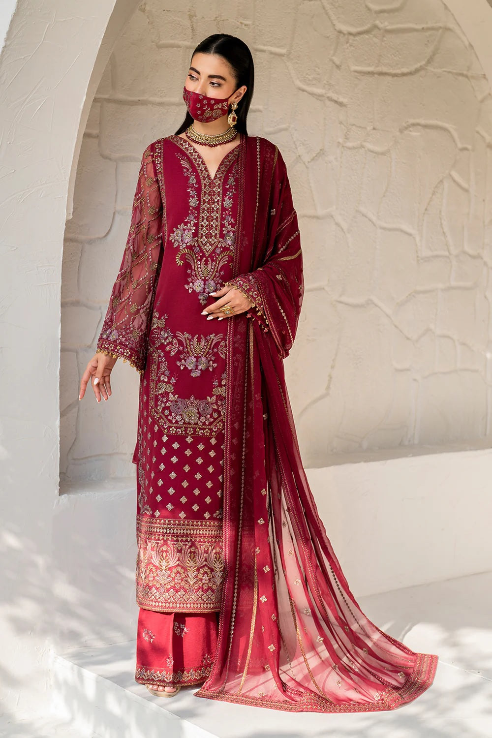 Flossie Naqsh By Safeera Vol-14 Luxury Wedding Chiffon - S-1402-A - TC-1372