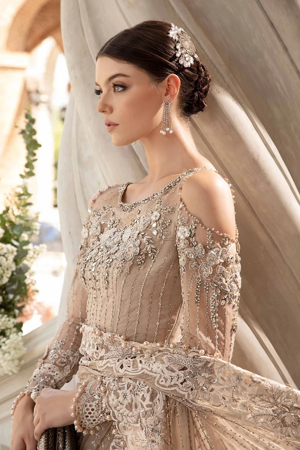 Maria.B. Mbroidered Eid Edition Chiffon Saree - BD-2801 - TC-1010