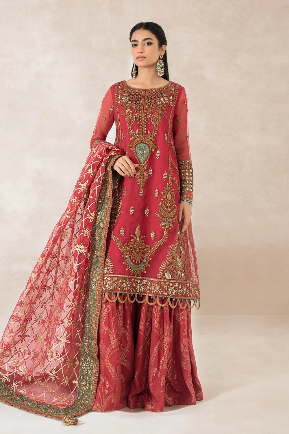 Maria.B. Luxury Formal Embroidered Suit SF-EA24-28 - TC-1089