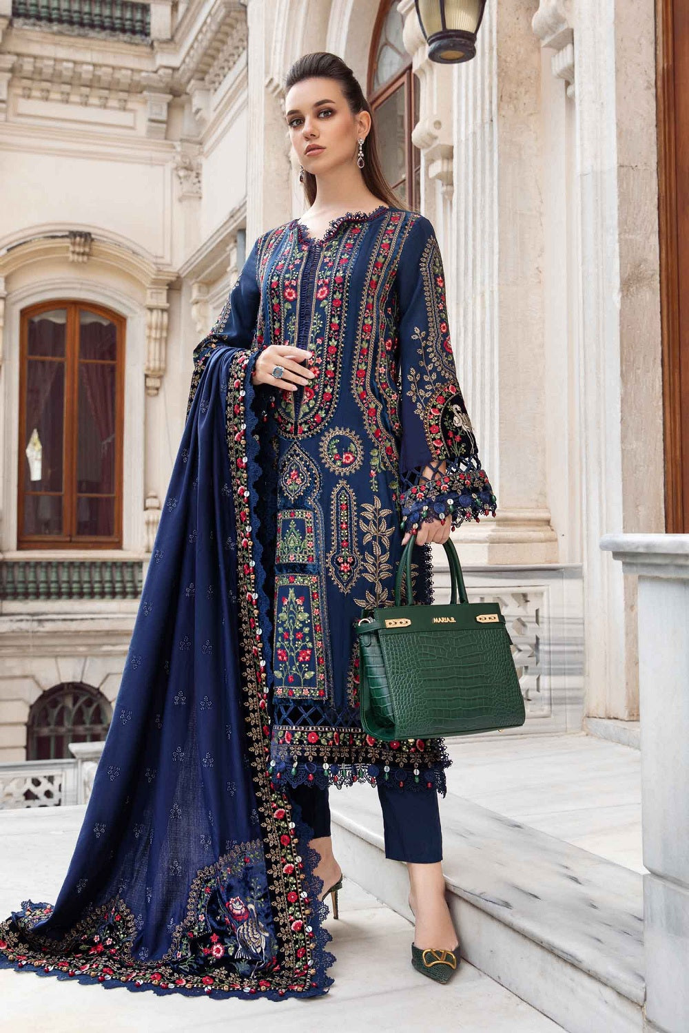 Maria.B. Luxury Lawn Edition Navy Blue DL-1109 - TC-1197