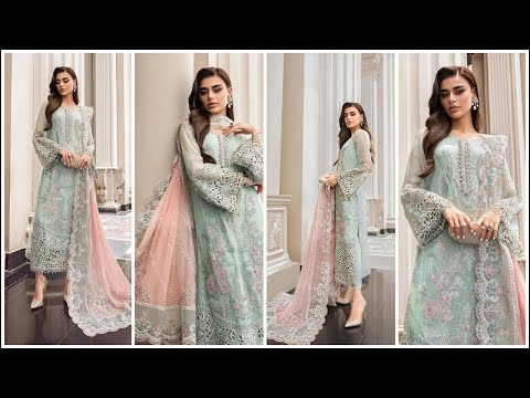 Pure Silk Chiffon by Maria B. - MPC-23-104 Mint Green - TC-576