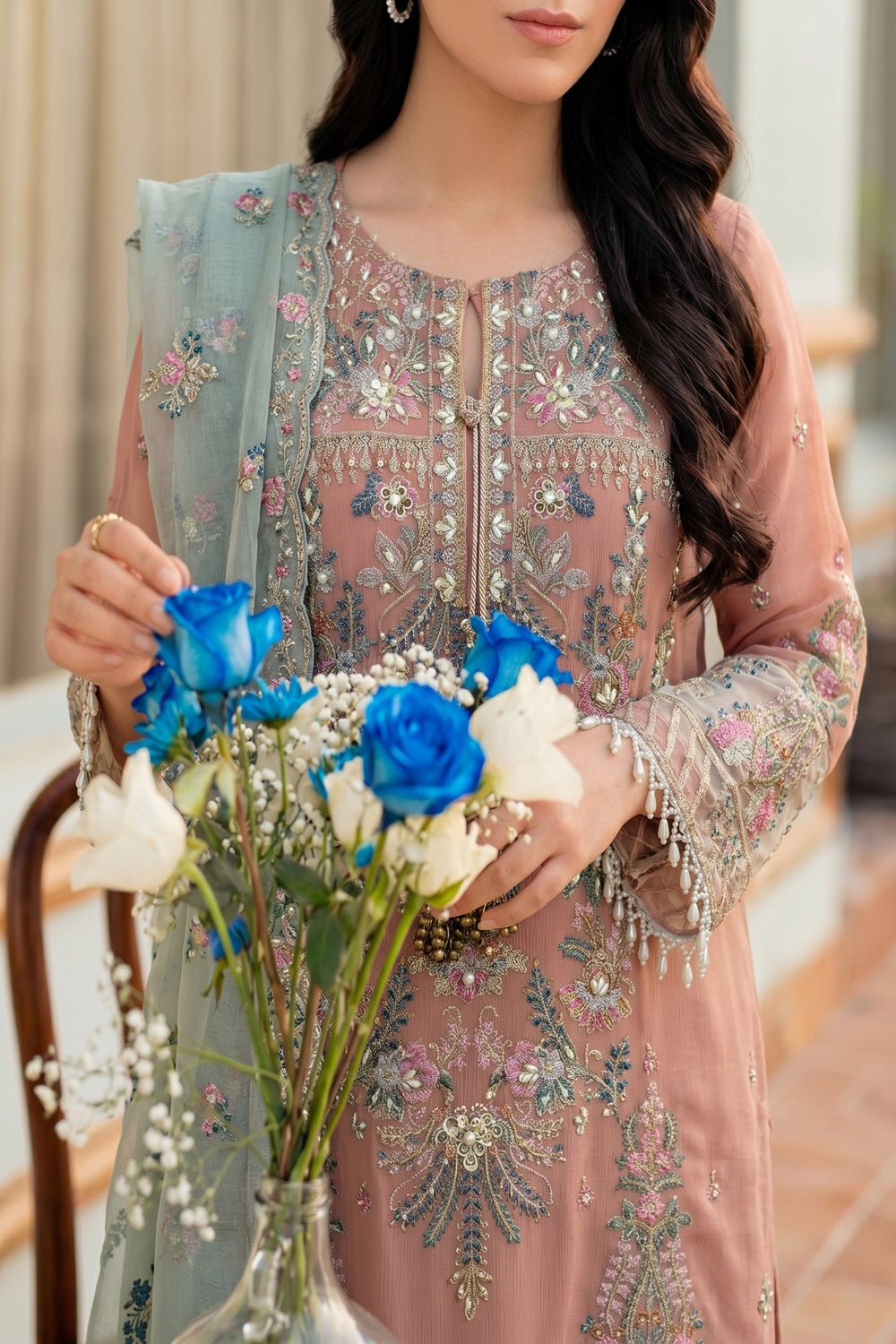 Luxury Handworked Chiffon 3PC Stitched Suit – Fancy Designer Edition TC-1610