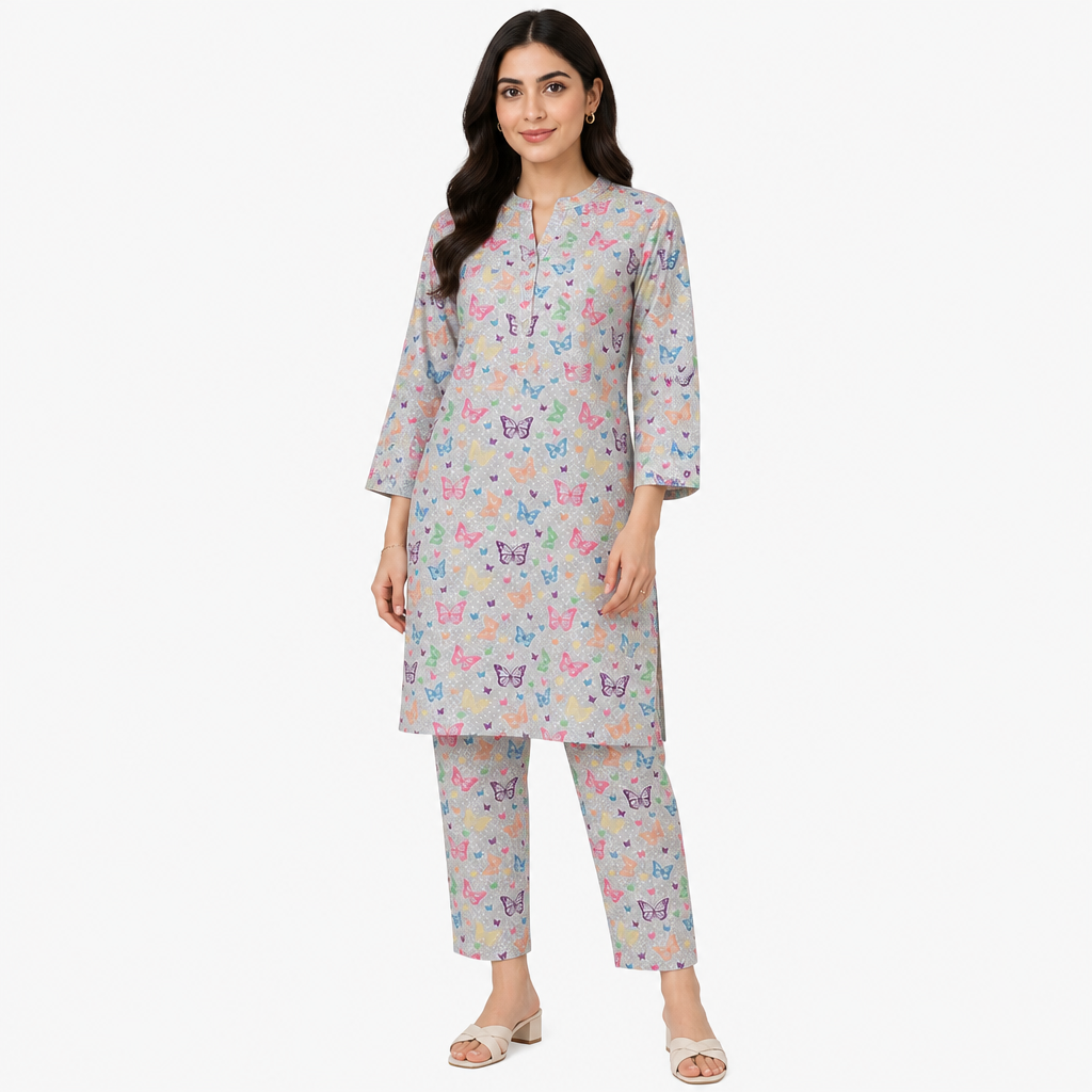 Premium Printed Pure AirJet Lawn 2 Piece Suit | Shirt & Trouser - TC-1677