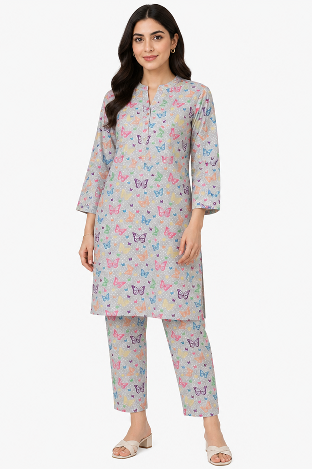 Premium Printed Pure AirJet Lawn 2 Piece Suit | Shirt & Trouser - TC-1677