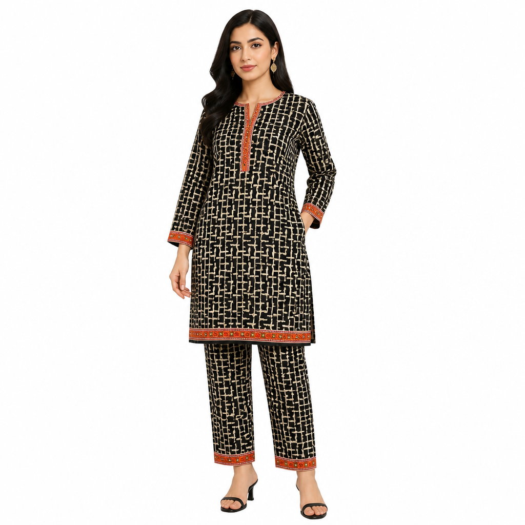Premium Printed Pure AirJet Lawn 2 Piece Suit | Shirt & Trouser - TC-1678