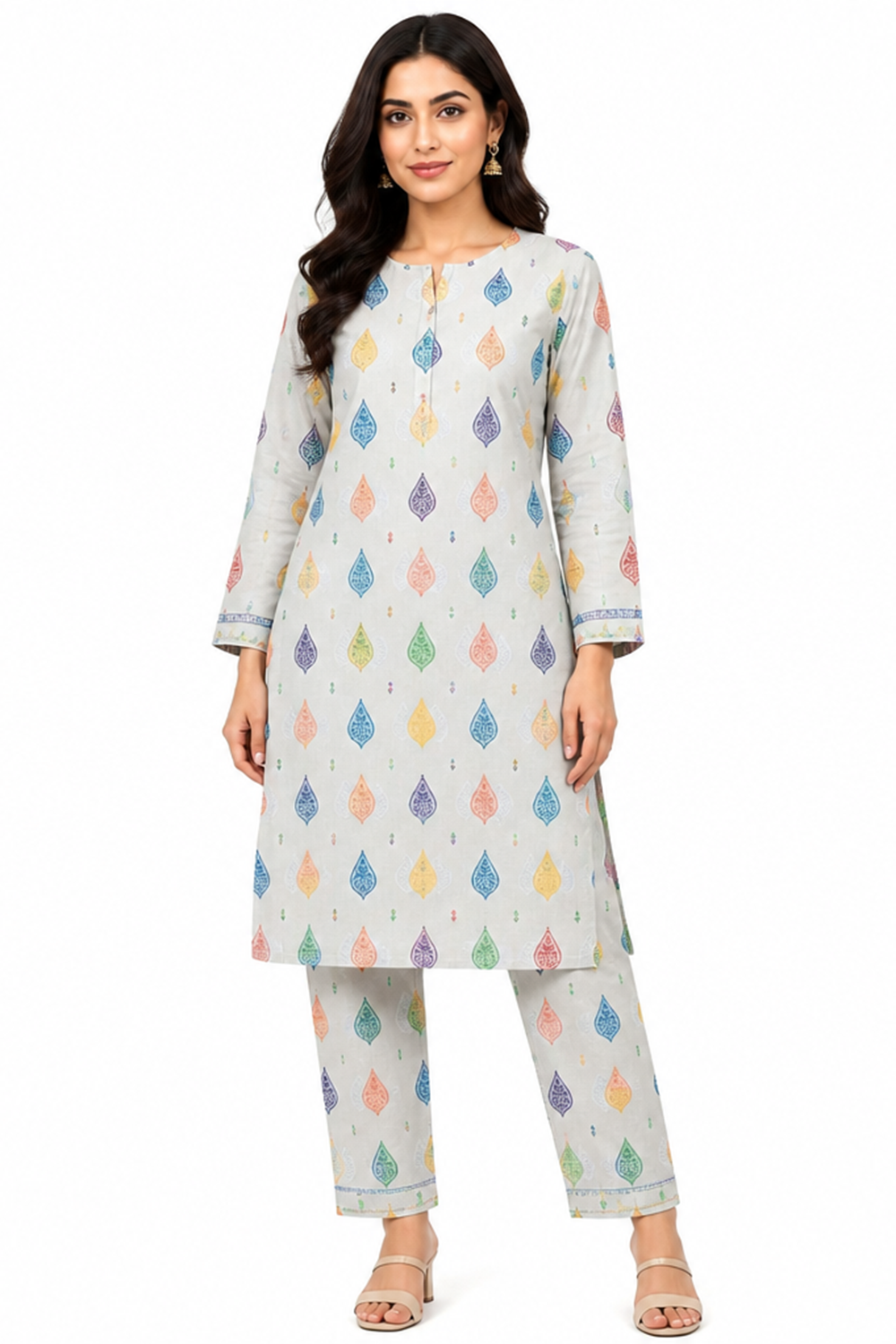 Premium Printed Pure AirJet Lawn 2 Piece Suit | Shirt & Trouser - TC-1679