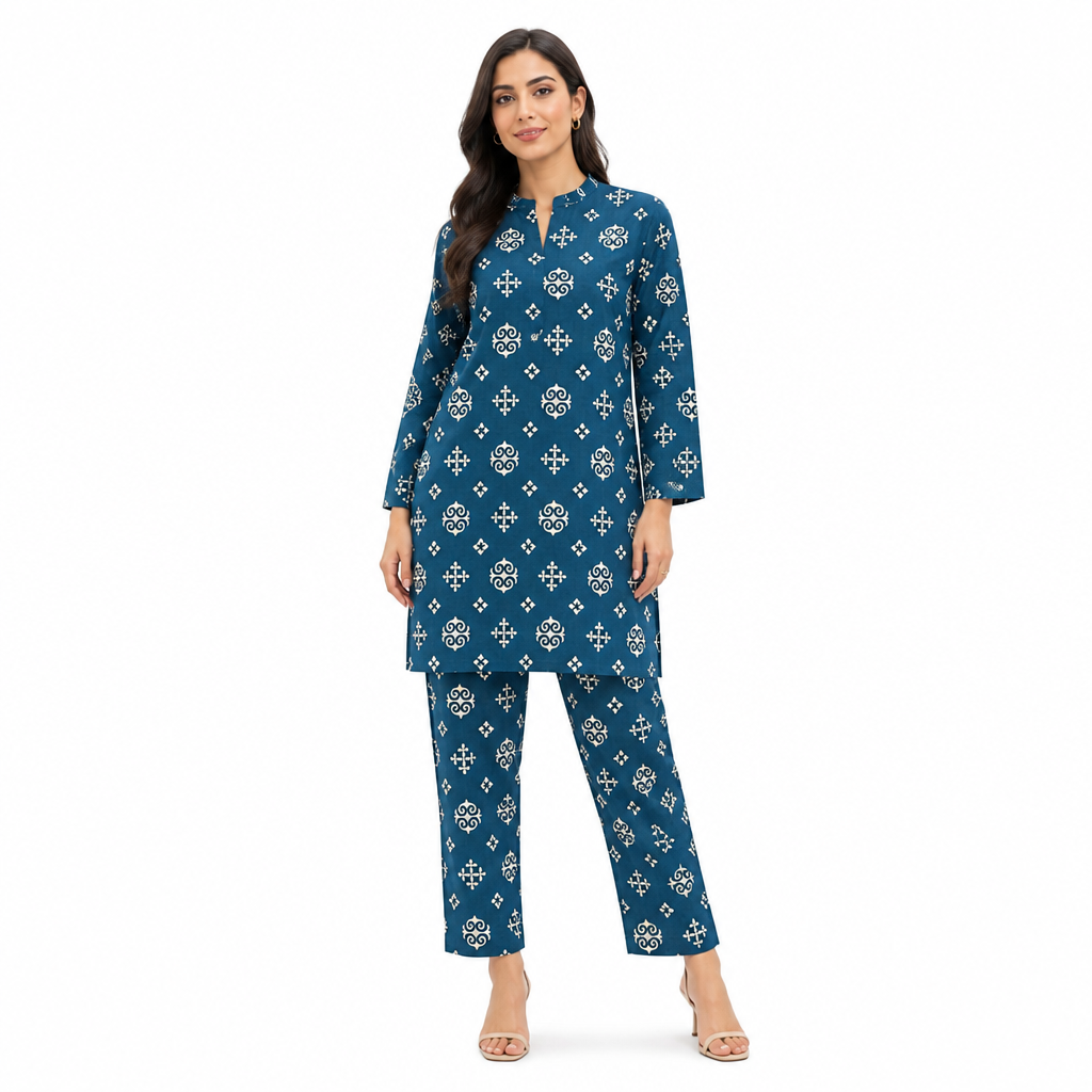 Premium Printed Pure AirJet Lawn 2 Piece Suit | Shirt & Trouser - TC-1682