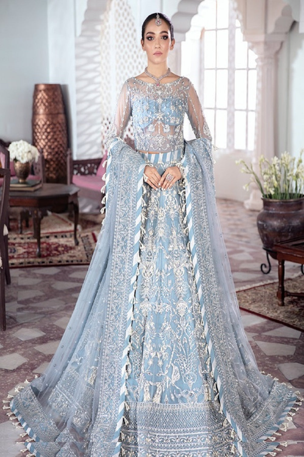 Gulaal Mehnaaz Embroidered Net 3-Piece Maxi - WS-13 - Meherma Wedding Formals Collection - TC-506