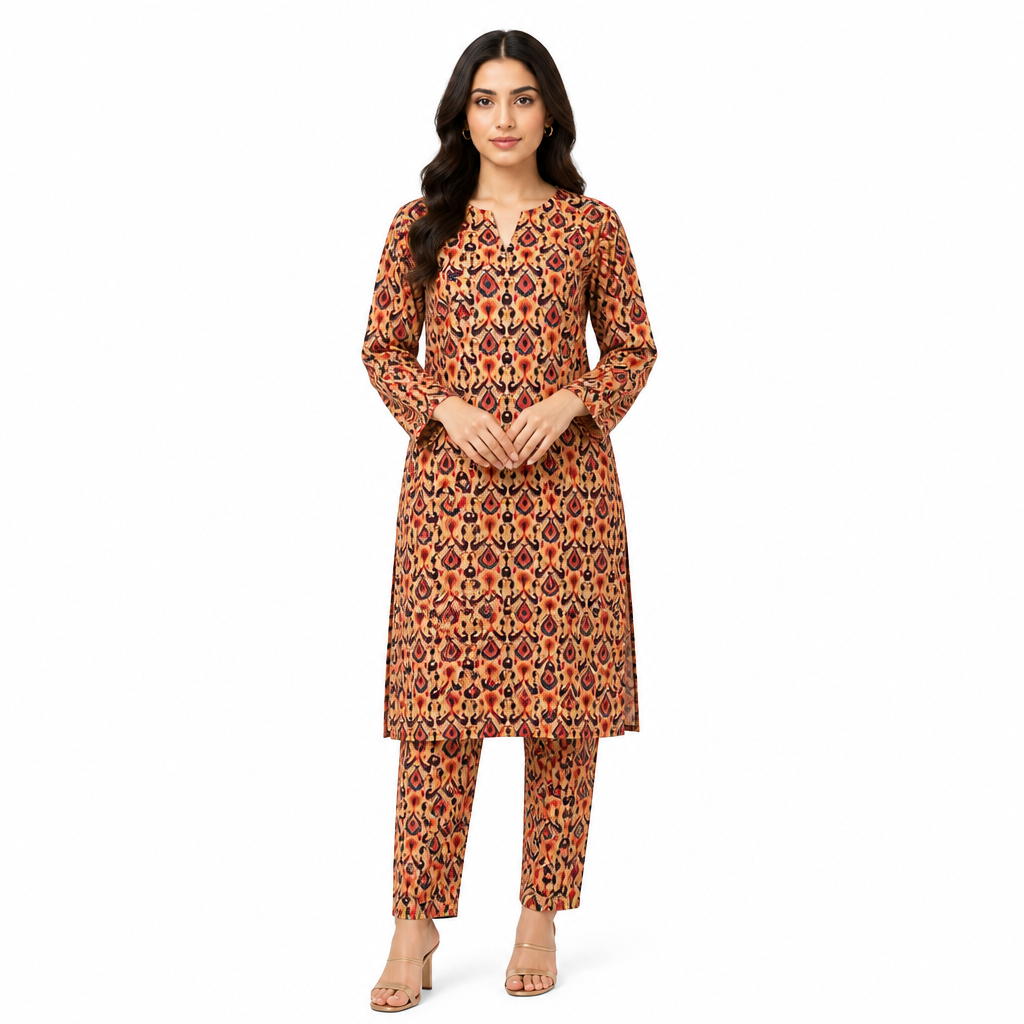 Premium Printed Pure AirJet Lawn 2 Piece Suit | Shirt & Trouser - TC-1687