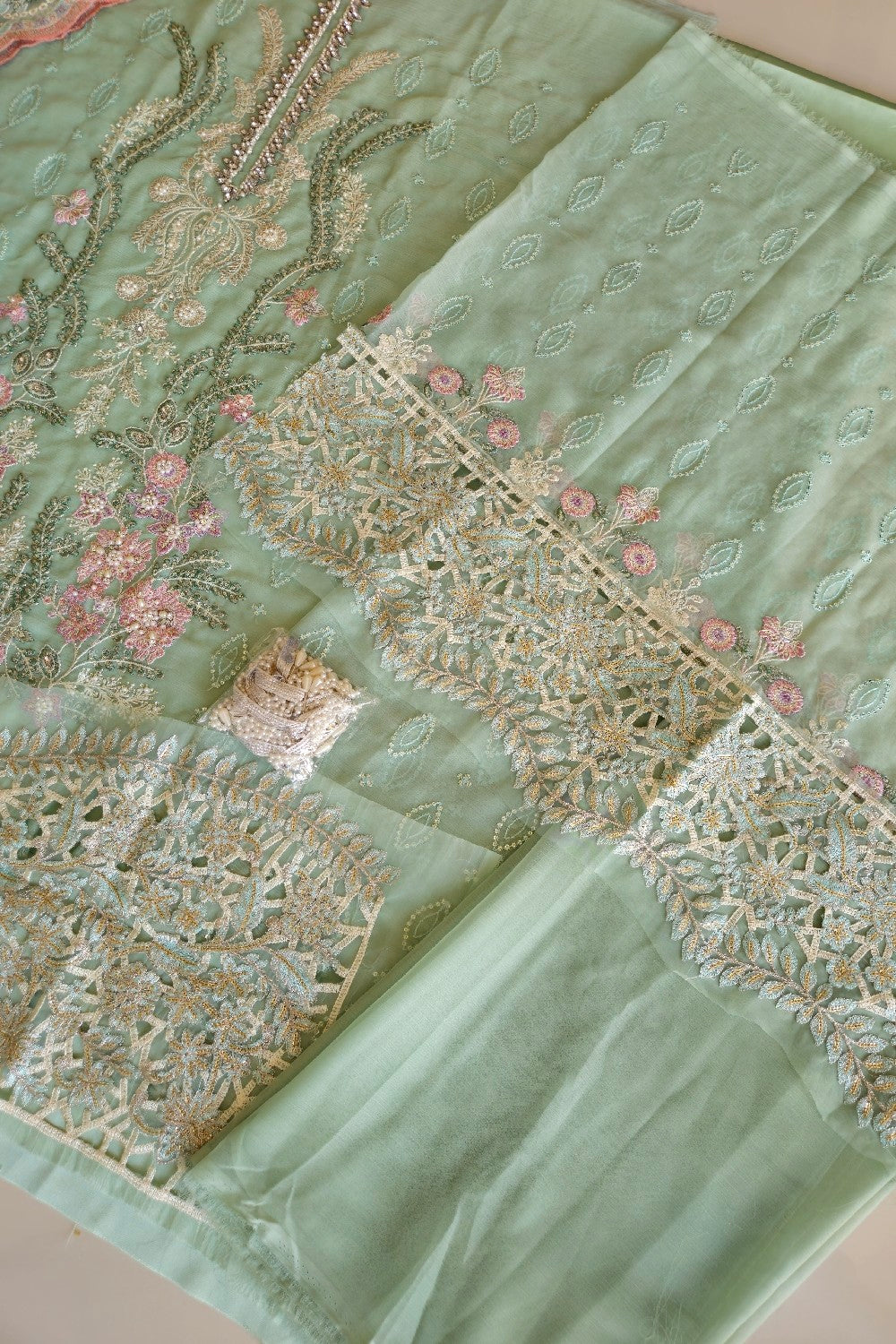 Pure Silk Chiffon by Maria B. ‘23 - MPC-23-104 Mint Green - TC-576