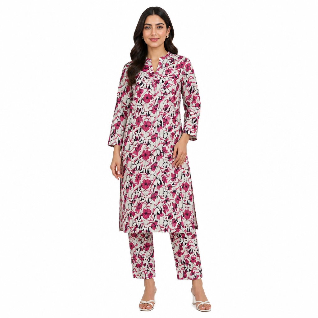 Premium Printed Pure AirJet Lawn 2 Piece Suit | Shirt & Trouser - TC-1688