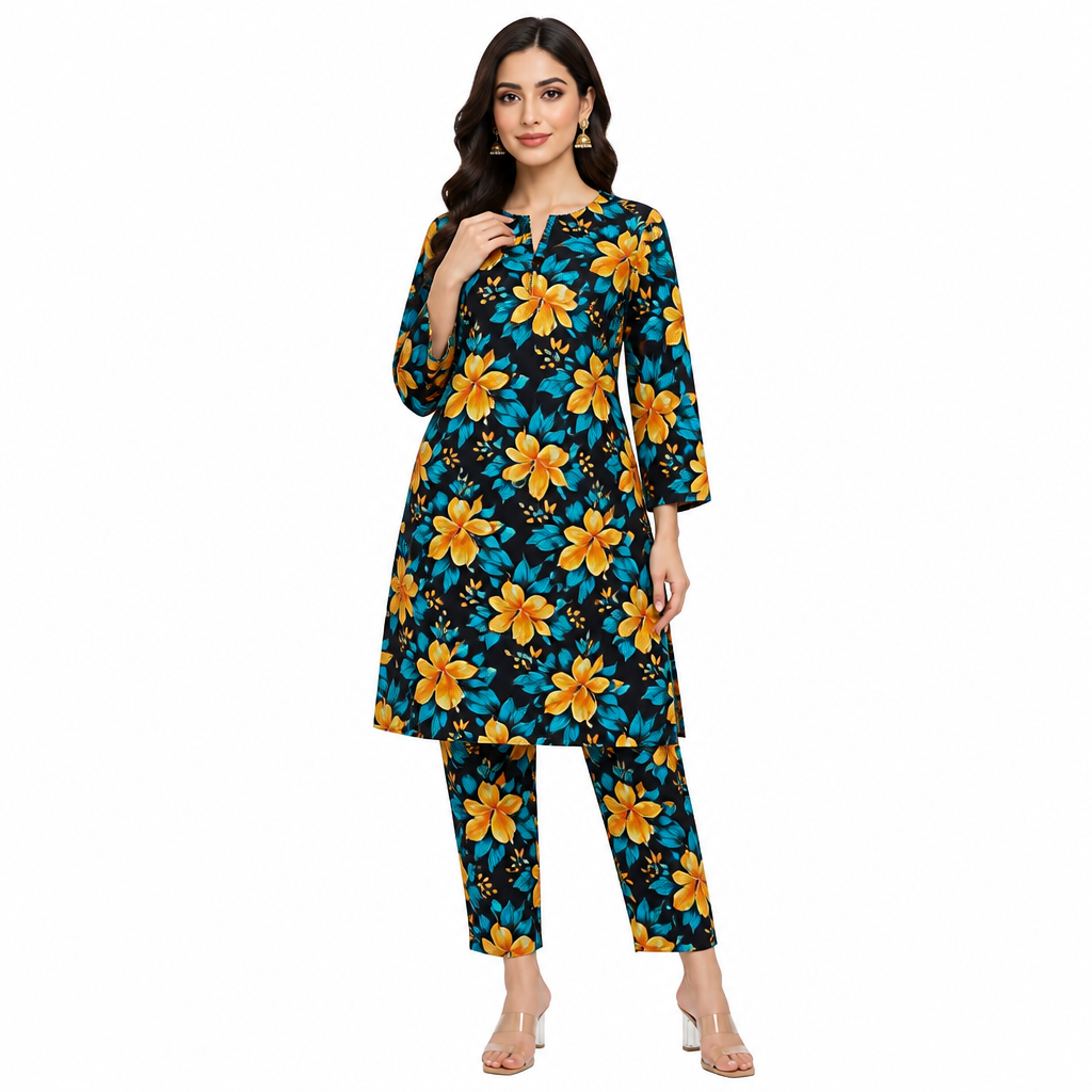 Premium Printed Pure AirJet Lawn 2 Piece Suit | Shirt & Trouser - TC-1690