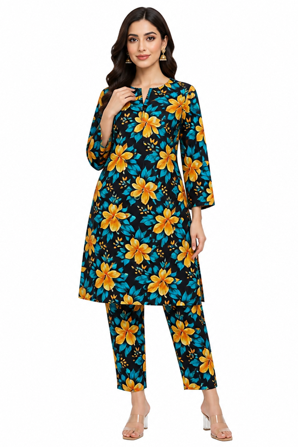 Premium Printed Pure AirJet Lawn 2 Piece Suit | Shirt & Trouser - TC-1690