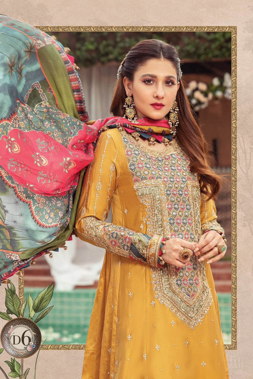 Sateen By Maria B Luxury Lawn Collection'23 - Mustard - TC-660