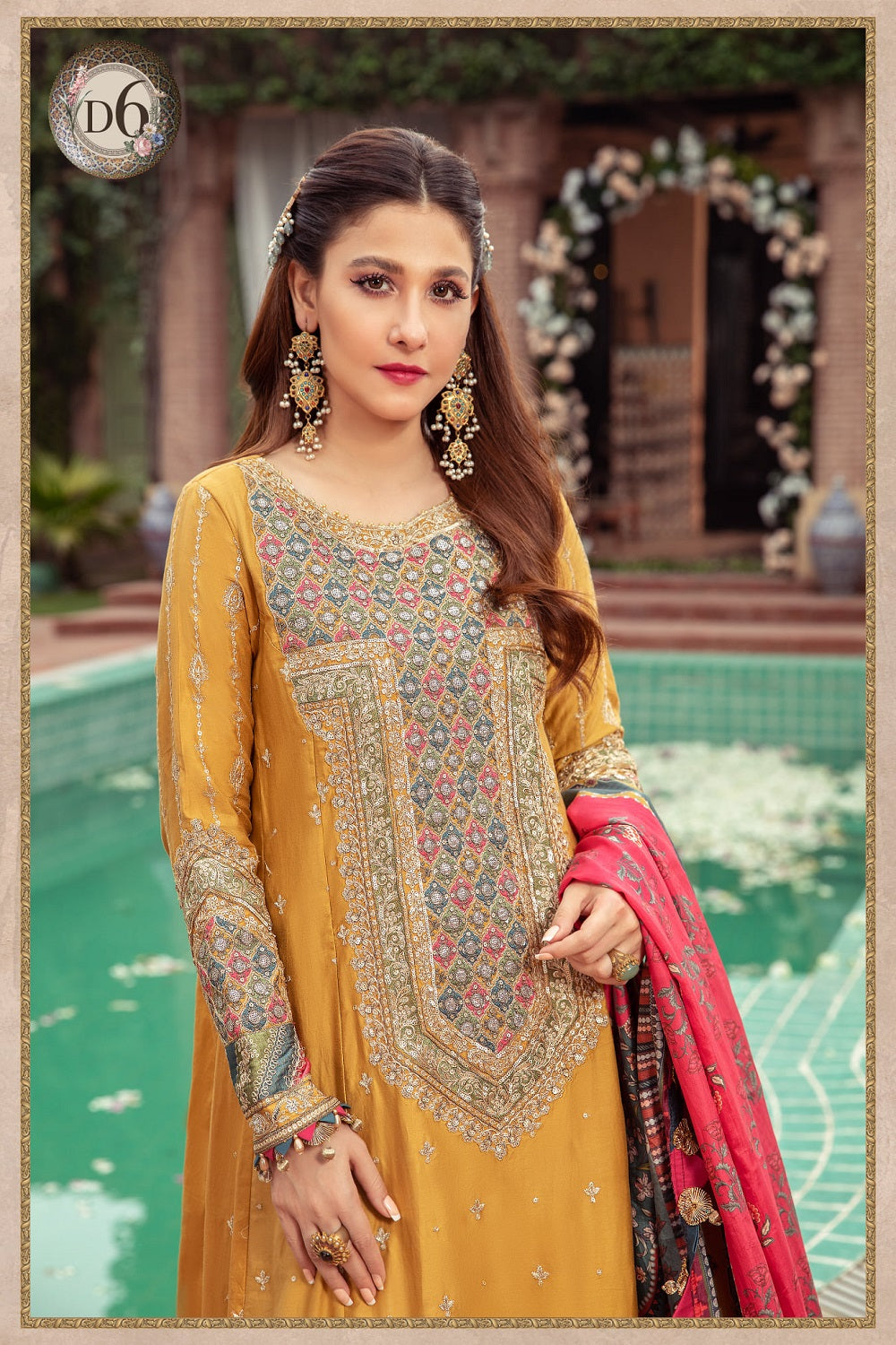 Sateen By Maria B Luxury Lawn Collection'23 - Mustard - TC-660