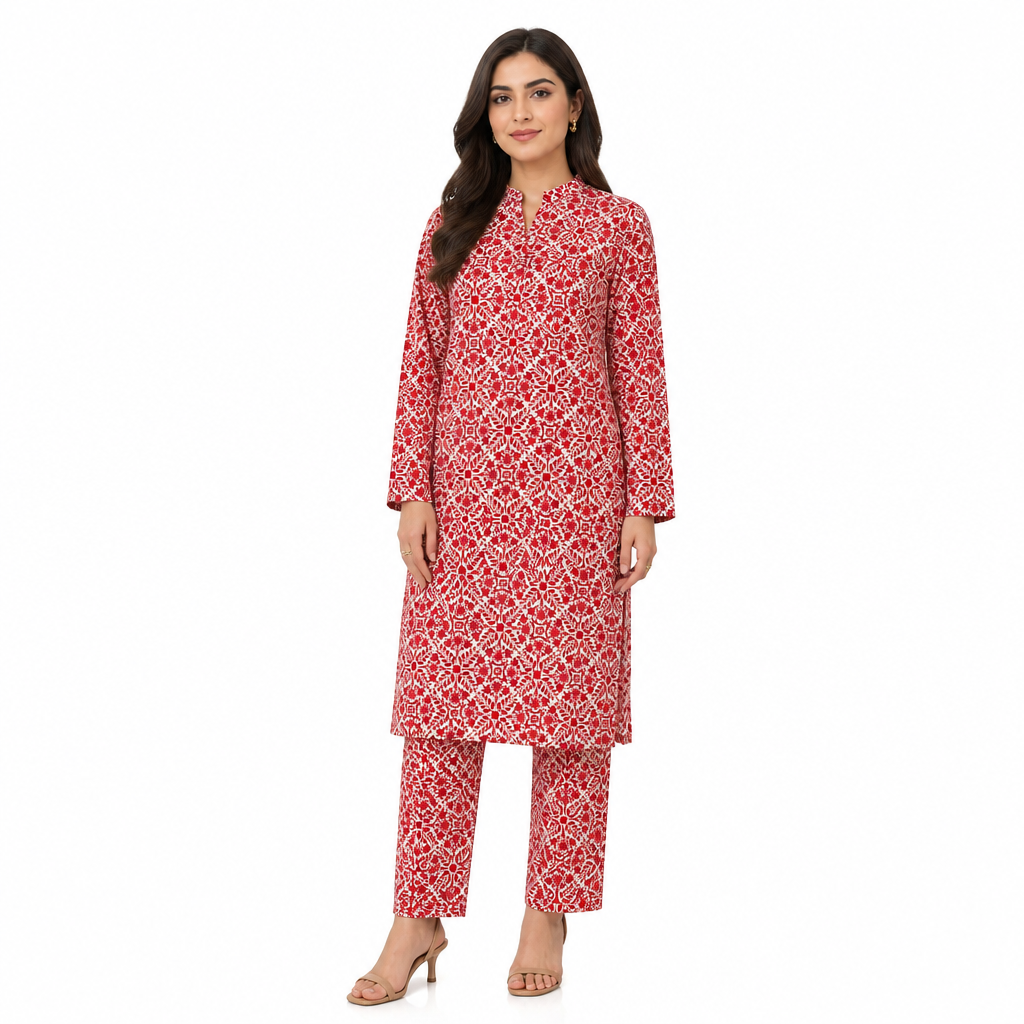 Premium Printed Pure AirJet Lawn 2 Piece Suit | Shirt & Trouser - TC-1693