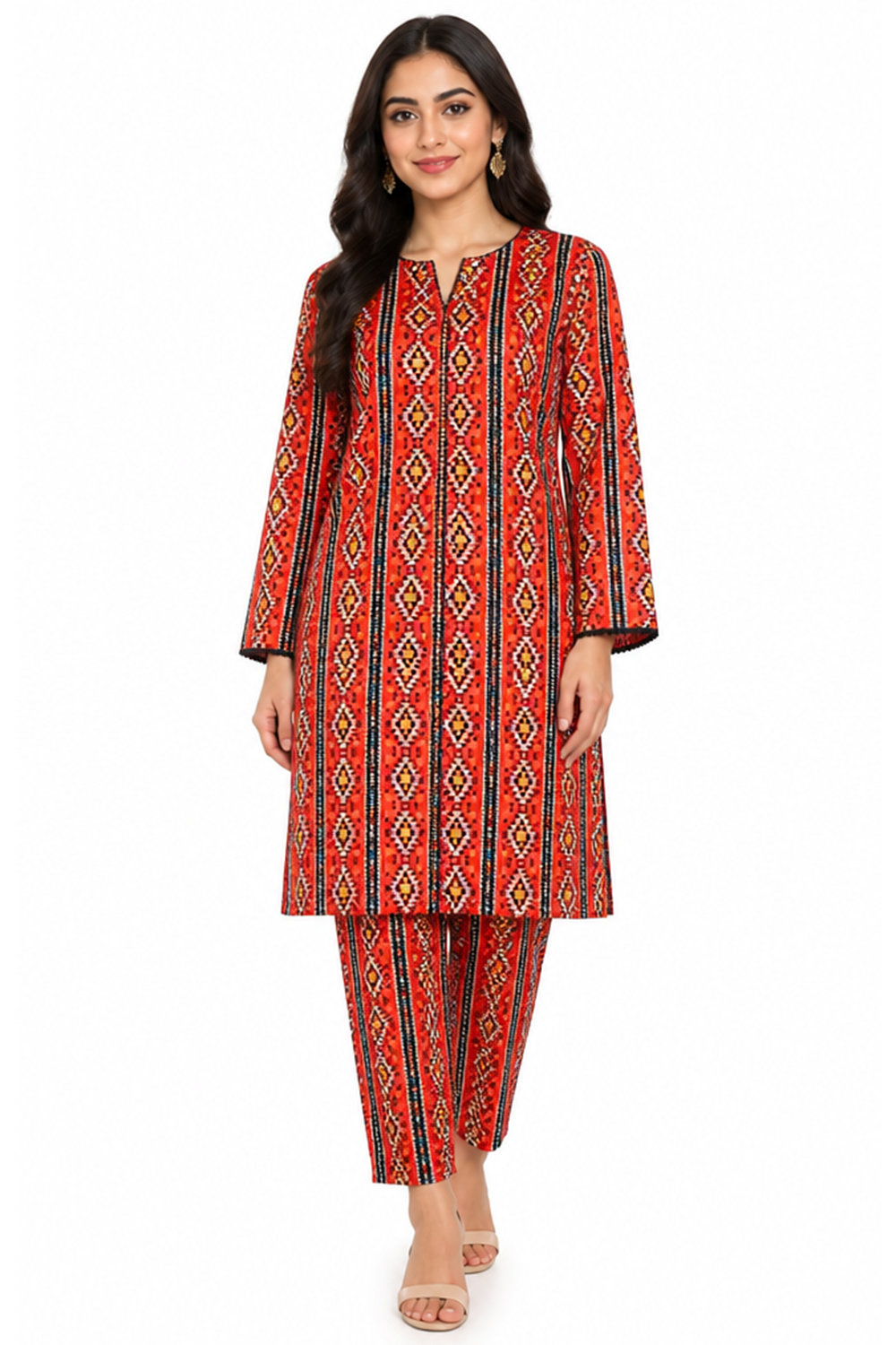 Premium Printed Pure AirJet Lawn 2 Piece Suit | Shirt & Trouser - TC-1694