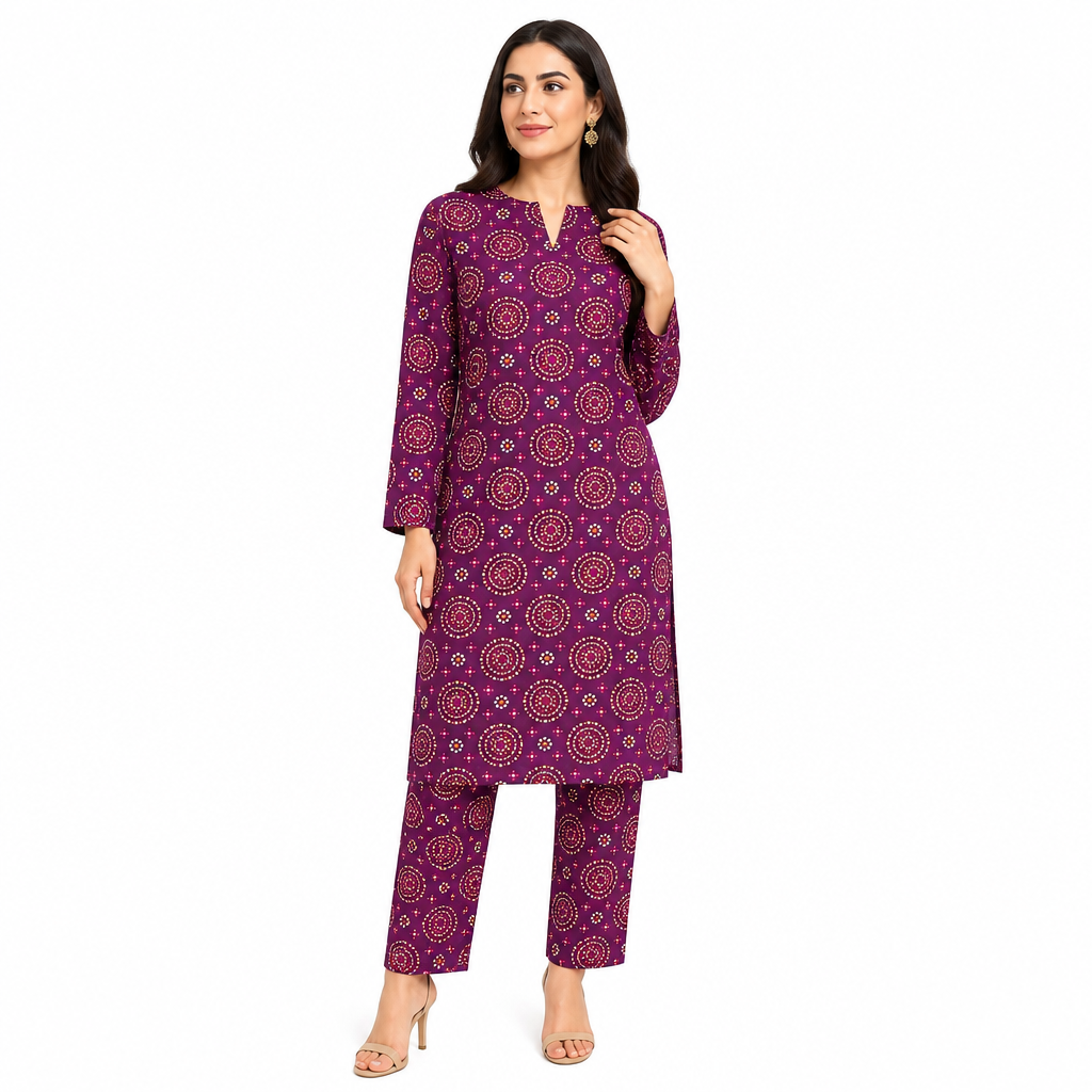 Premium Printed Pure AirJet Lawn 2 Piece Suit | Shirt & Trouser - TC-1696