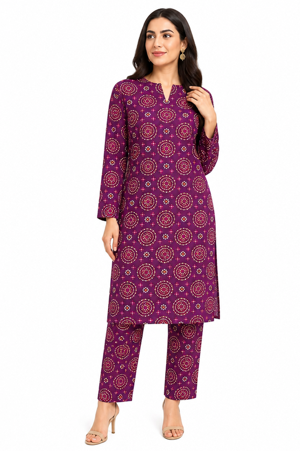 Premium Printed Pure AirJet Lawn 2 Piece Suit | Shirt & Trouser - TC-1696