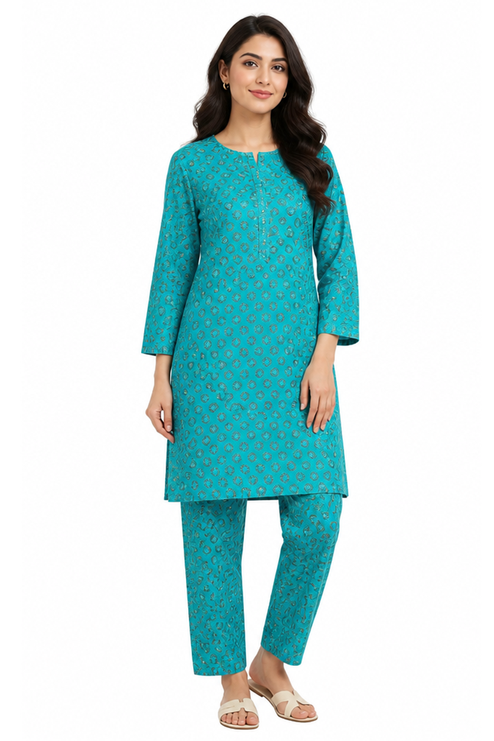 Premium Printed Pure AirJet Lawn 2 Piece Suit | Shirt & Trouser - TC-1697