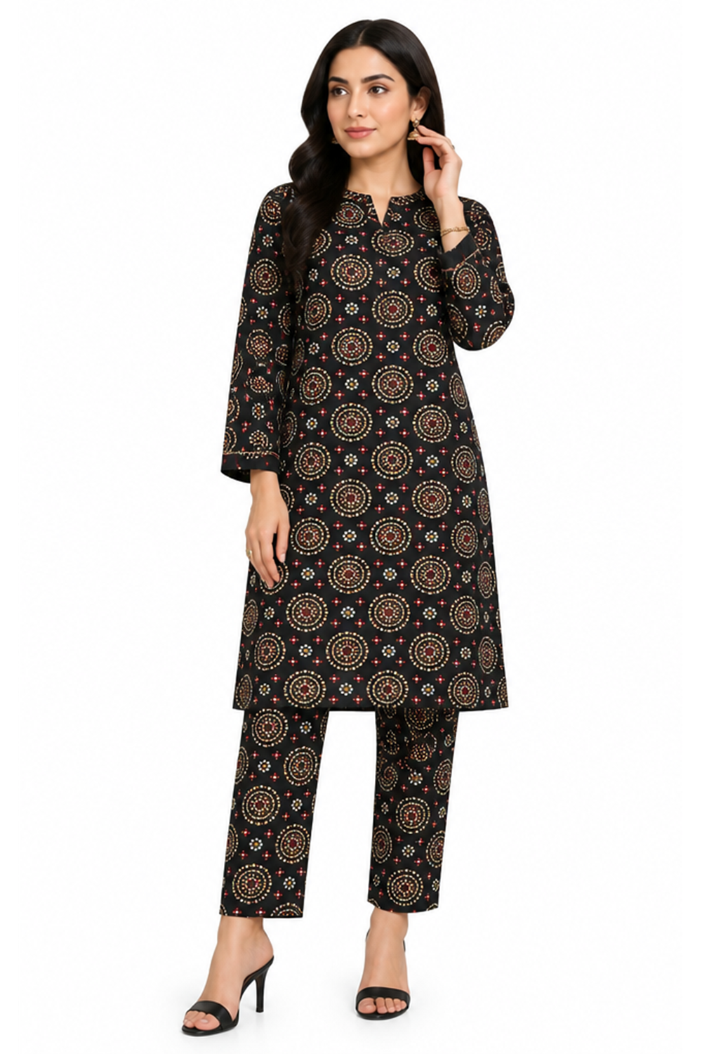 Premium Printed Pure AirJet Lawn 2 Piece Suit | Shirt & Trouser - TC-1705