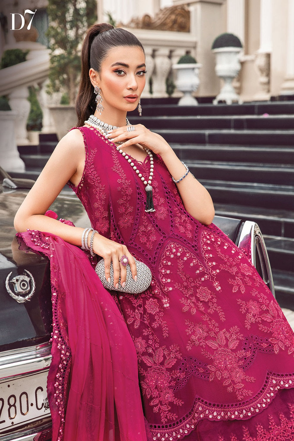 Maria B. Embroidered Lawn Collection - Magenta Pink - TC-747