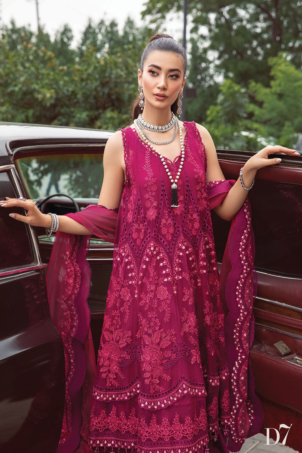 Maria B. Embroidered Lawn Collection - Magenta Pink - TC-747