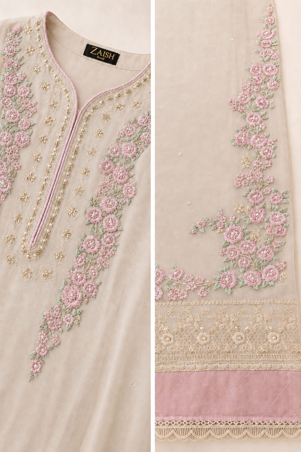 Agha Noor (Stitched) 2Pc 100% Bamber Pure Chiffon Heavily Embroidered - TC-1185