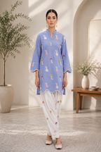 Premium Embroidered 2-Piece Cotton Suit with Farshi Shalwar - TC-1753
