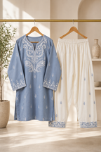 Premium Embroidered 2-Piece Cotton Suit with Farshi Shalwar - TC-1767