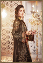 Maria B Embroidered Chiffon Collection Design 1 Black - TC-937